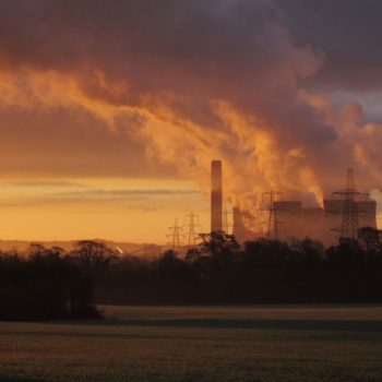 Fiddler’s Ferry power station, UK, in the sunset