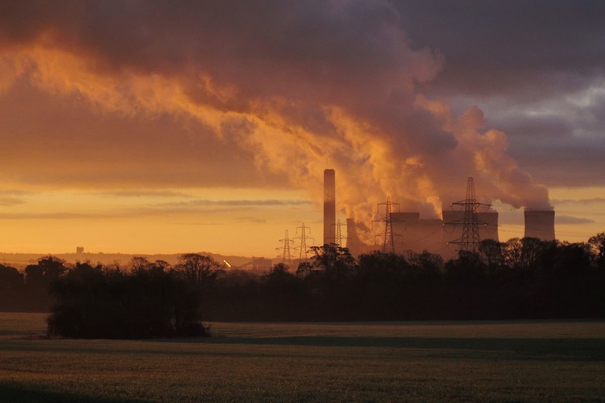 Fiddler’s Ferry power station, UK, in the sunset