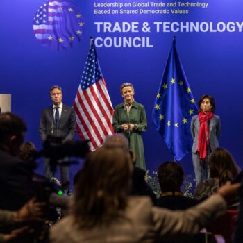 European Union-United States Trade and Technology Council, TTC, meeting in Luleå. The EU and US have agreed to push for tangible outcomes on climate and trade before EU and US elections in 2024. Photo Swedish Presidency of the Council of the EU on flickr.