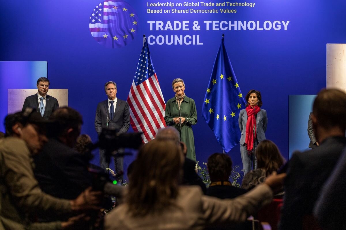 European Union-United States Trade and Technology Council, TTC, meeting in Luleå. The EU and US have agreed to push for tangible outcomes on climate and trade before EU and US elections in 2024. Photo Swedish Presidency of the Council of the EU on flickr.