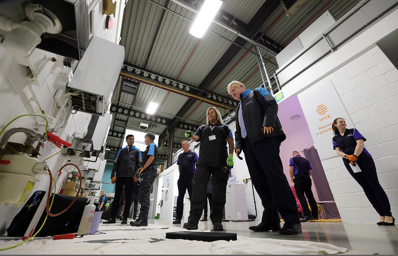 Boris Johnson and Rishi Sunak visit British Gas Training Academy. image via Flickr: number10gov