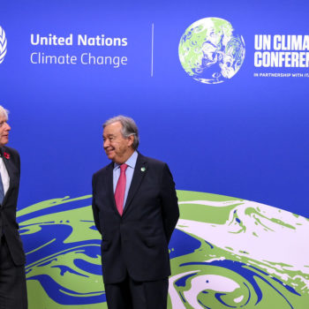Prime Minister Boris Johnson and Antonio Guterres, Secretary-General of the United Nations at COP26.