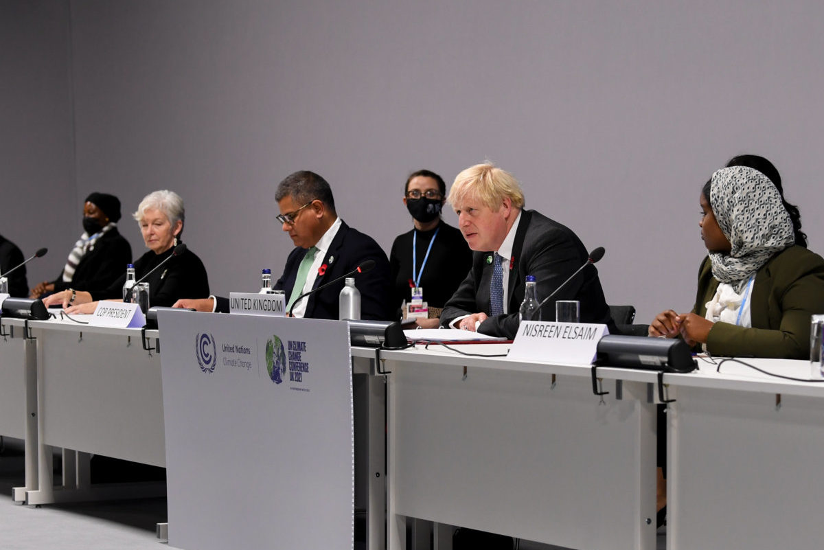 Prime Minister Boris Johnson speaks at the Action and Solidarity Event for COP26 at the SEC