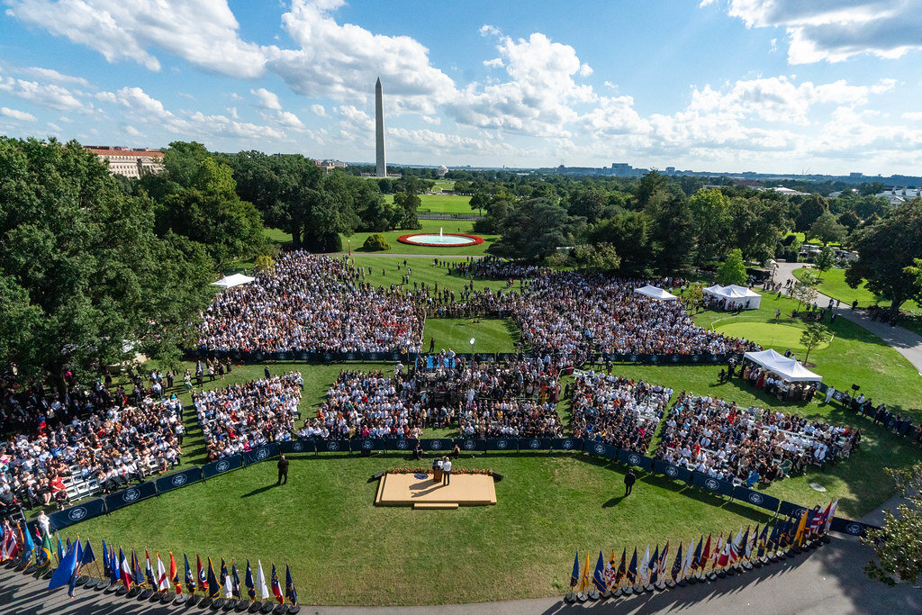 President Joe Biden delivers remarks at a celebration event for The Inflation Reduction Act of 2022 Tuesday, September 3, 2022, on the South Lawn of the White House. (Official White House Photo by Katie Ricks from Flickr)