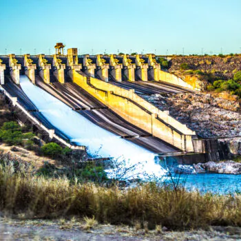 Hydroelectric Plant of XIngo, on Sao Francisco River in Brazil – top view HDR