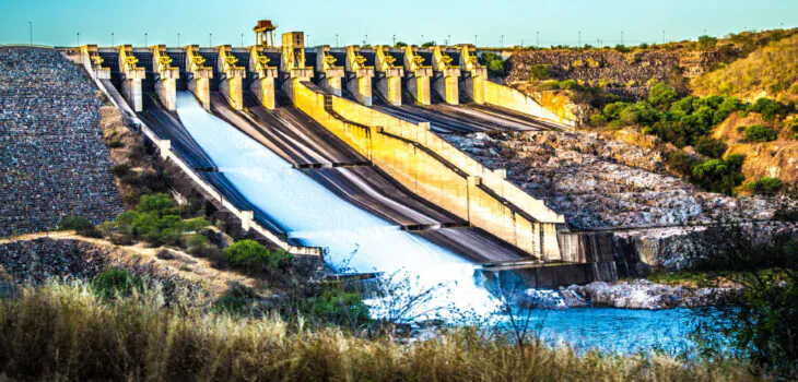 Hydroelectric Plant of XIngo, on Sao Francisco River in Brazil – top view HDR