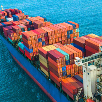 Aerial top view container cargo ship, Business logistic and tran