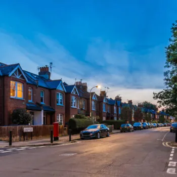 Chiswick suburb in summer evening, London