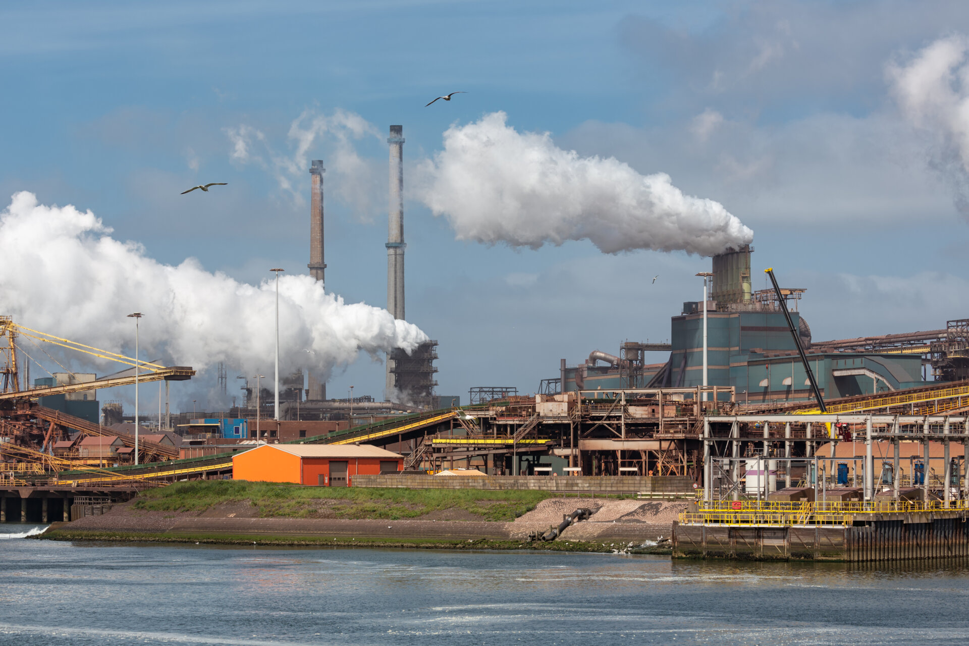 Big steel factory in harbor IJmuiden, The Netherlands