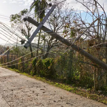 Boracay Island, Aklan Province, Philippines, Typhoon Ursula caused fallen trees, broken power lines, structural damages on Boracay