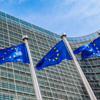 European flags in Brussels