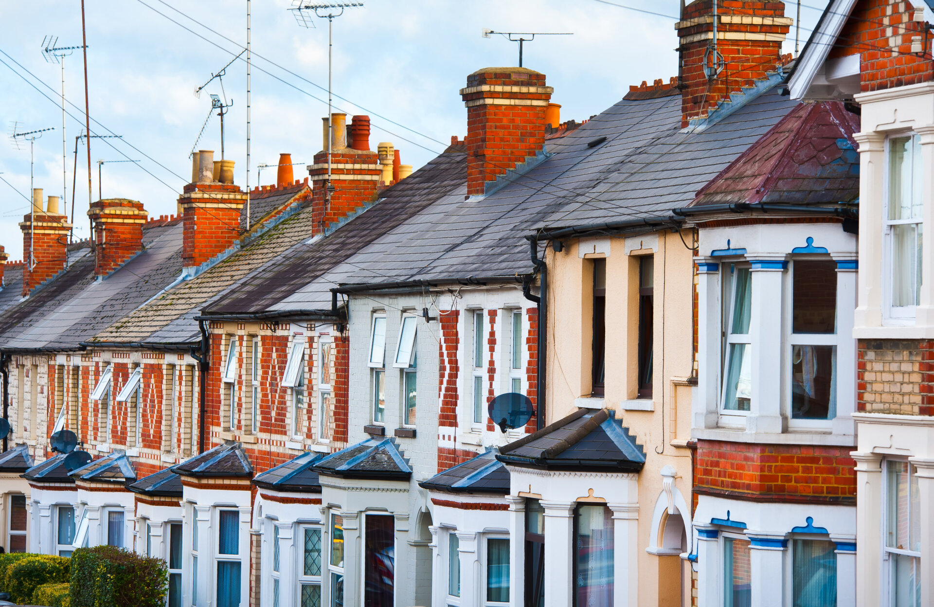 Row of Typical English Terraced Houses