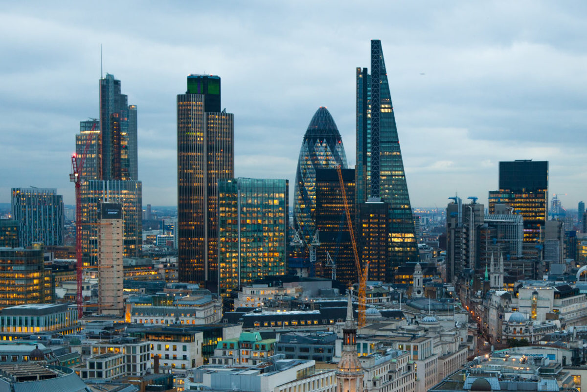 City of London, Financial District night view