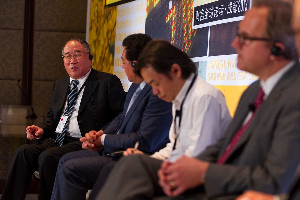 China climate envoy Xie Zhenhua speaking on Corporate Risk and Climate Change at Fortune Global Forum 2013. Photo by Fortune Live Media via Flickr.