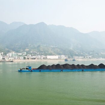 Coal barge sailing along the Yangtze river in China. China is bucking the global trend with a renewed coal power boom.