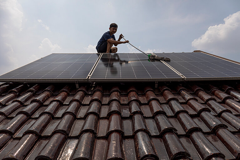 Residential rooftop solar panels Depok City, West Java, Indonesia
