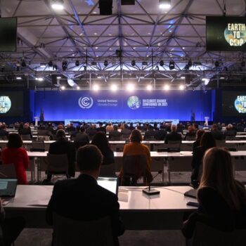 Earth to COP video at the Opening Ceremony for Cop26 at the SEC, Glasgow