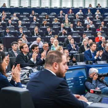 European Parliament gathering earlier in 2022 for SOTEU 2022. Photo by European Parliament via flickr.