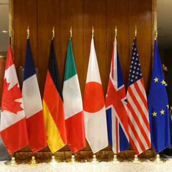 G7 flags at the 2018 G7 Leaders' Summit. Photo via Flickr.