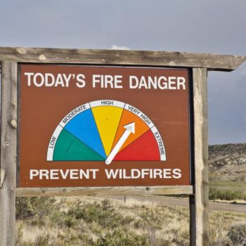 High fire danger roadside sign in Colorado
