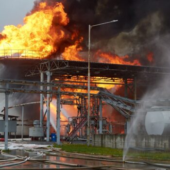 Missile,Attack,On,Oil,Factory