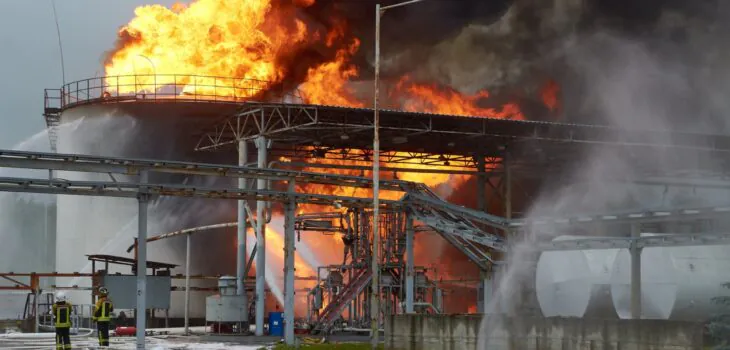 Missile,Attack,On,Oil,Factory