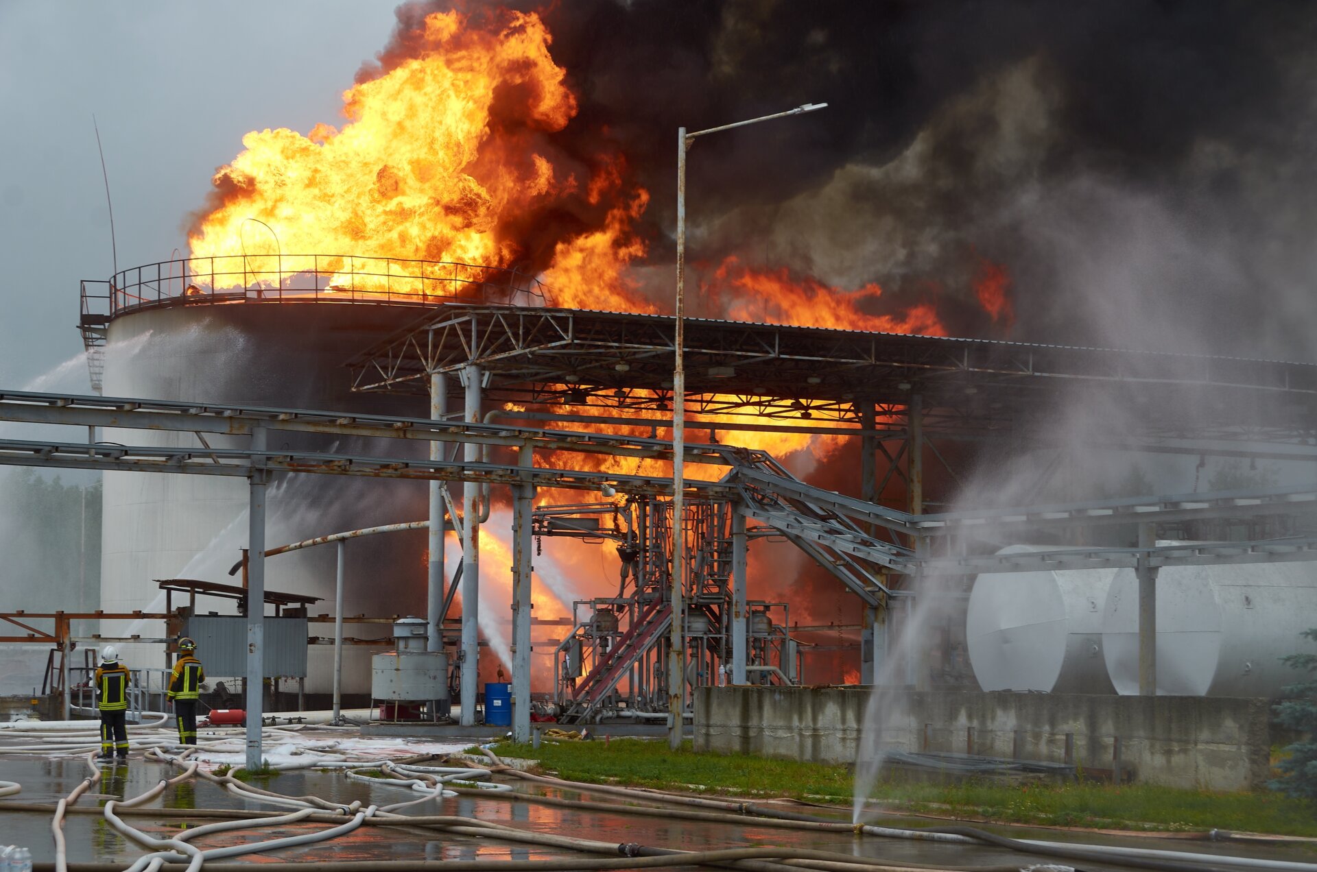 Missile,Attack,On,Oil,Factory