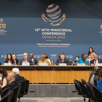Ministers assembled at the WTO MC12, June 2022. Photo by World Trade Organisation on flickr.