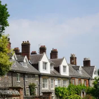 Row of houses in Norwich, UK