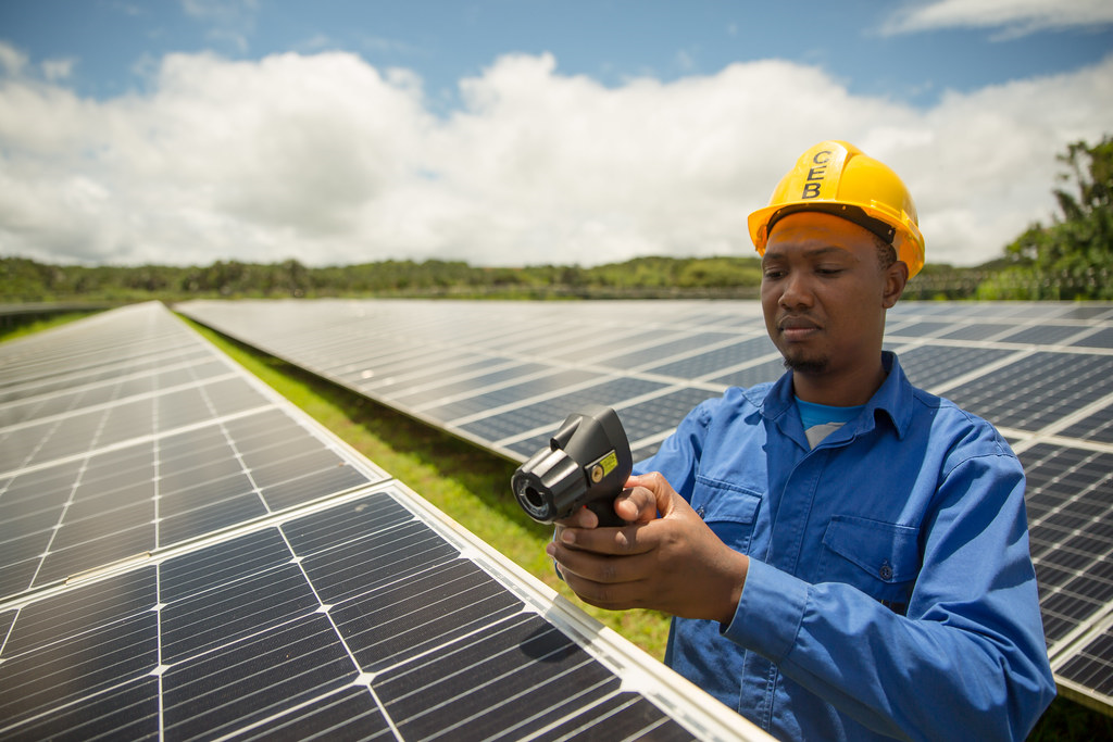 Photovoltaic technician at Henrietta PV plant in Mauritius