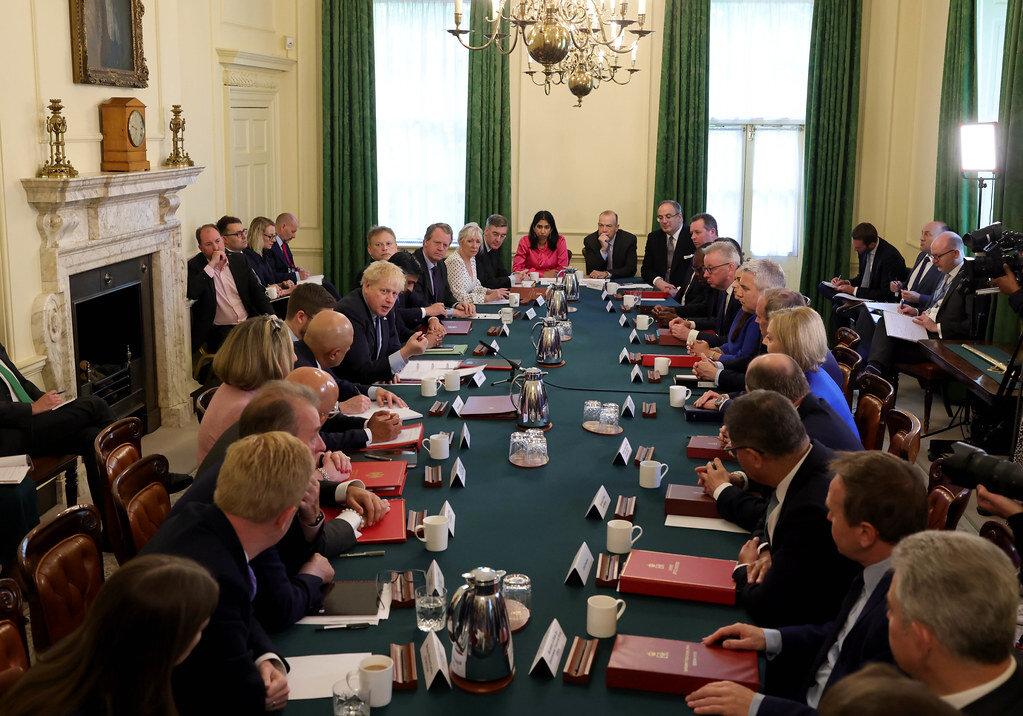Prime Minister Boris Johnson at Weekly Cabinet meeting, 7 June 2022. Photo via Number 10 on flickr.