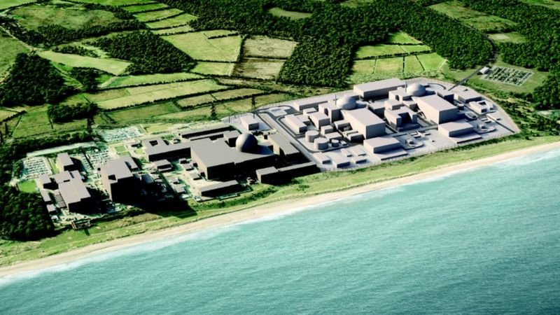 Aerial image of Sizewell nuclear plant in the UK