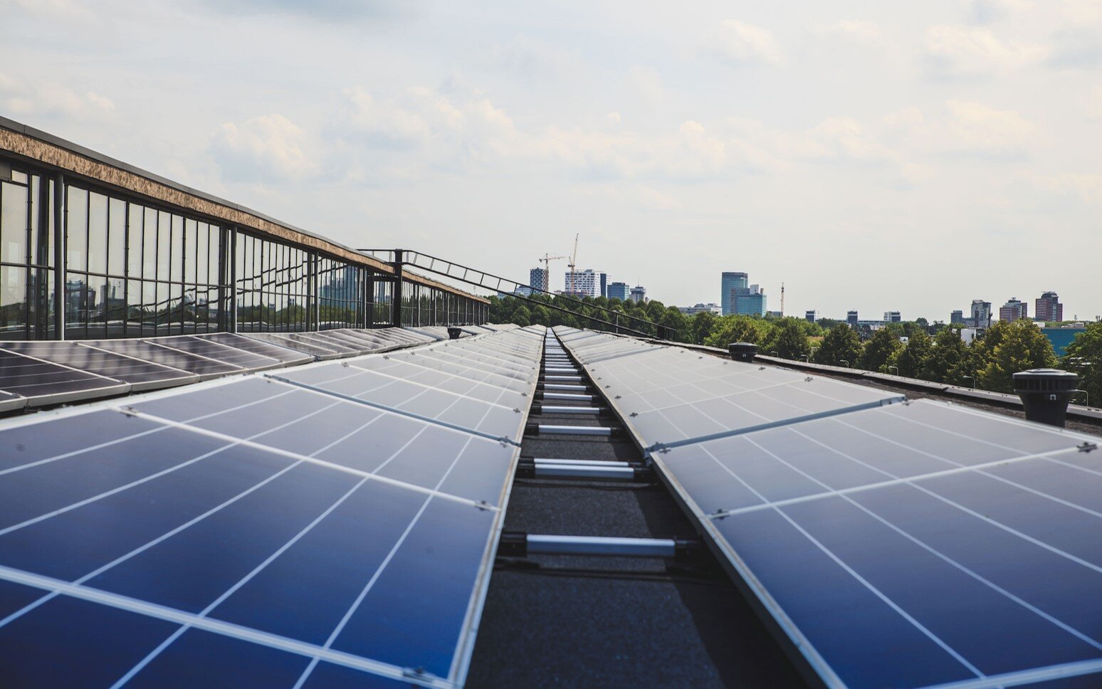 Solar panels on the Werkspoorfabriek in Utrecht