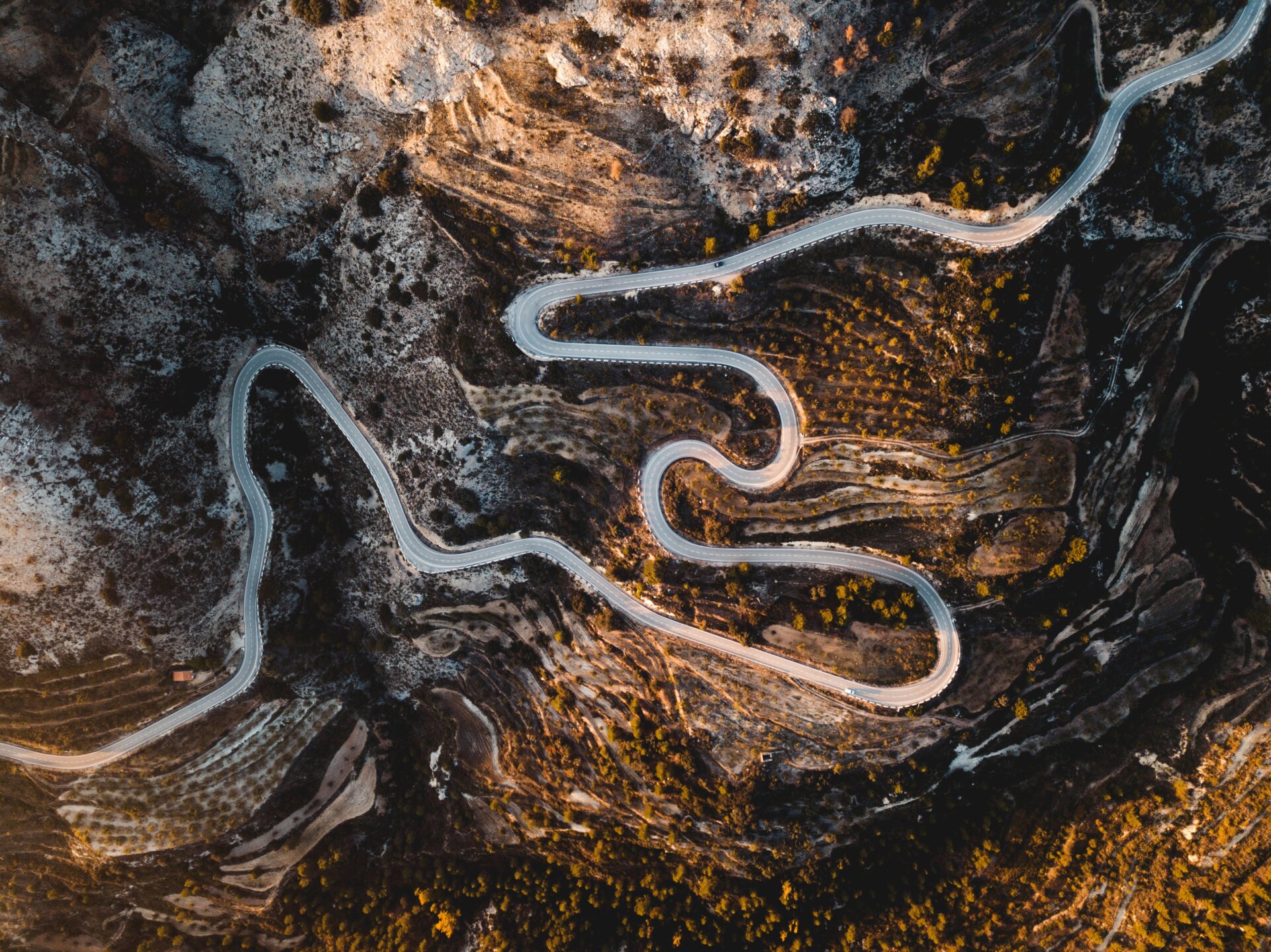 A mountain road in Confrides, Spain.