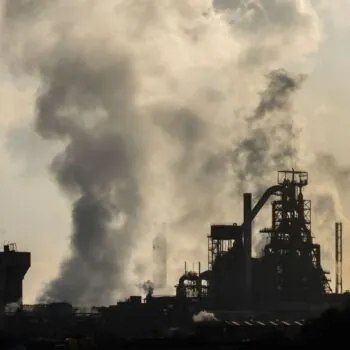 Steel works at Port Talbot, Wales. Analysis from E3G finds that with public investment of around £2.1–3.5 billion, the next government could establish a thriving clean steel sector. This would be enough to convert the steel plants at Port Talbot and Scunthorpe to low-carbon primary steel facilities, and support investment in entirely new facilities.