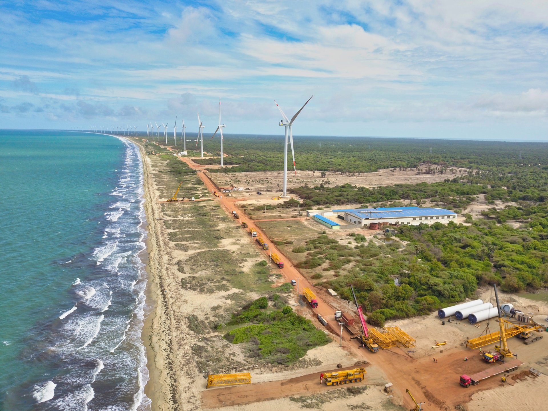 Thambapavani Wind Farm on Mannar Island, Sri Lanka, a project funded with assistance from the Asian Development Bank, a Multinational Development Bank, ahead of COP26. Image via Accessing Engineering