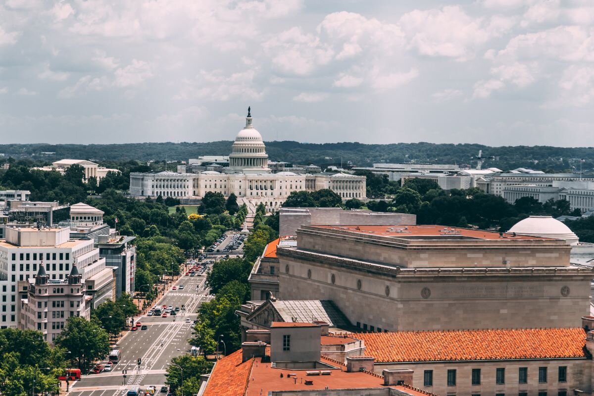 The Capitol in Washington DC from the Old Post Office tower. Photo by Vlad Tchompalov on Unsplash.
