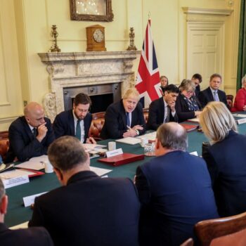 The Prime Minister, Boris Johnson holds a Cabinet meeting in regards to the crisis in Ukraine at 10 Downing Street on 28 Feb 2022. Picture by Tim Hammond via No 10 Downing Street on flickr.