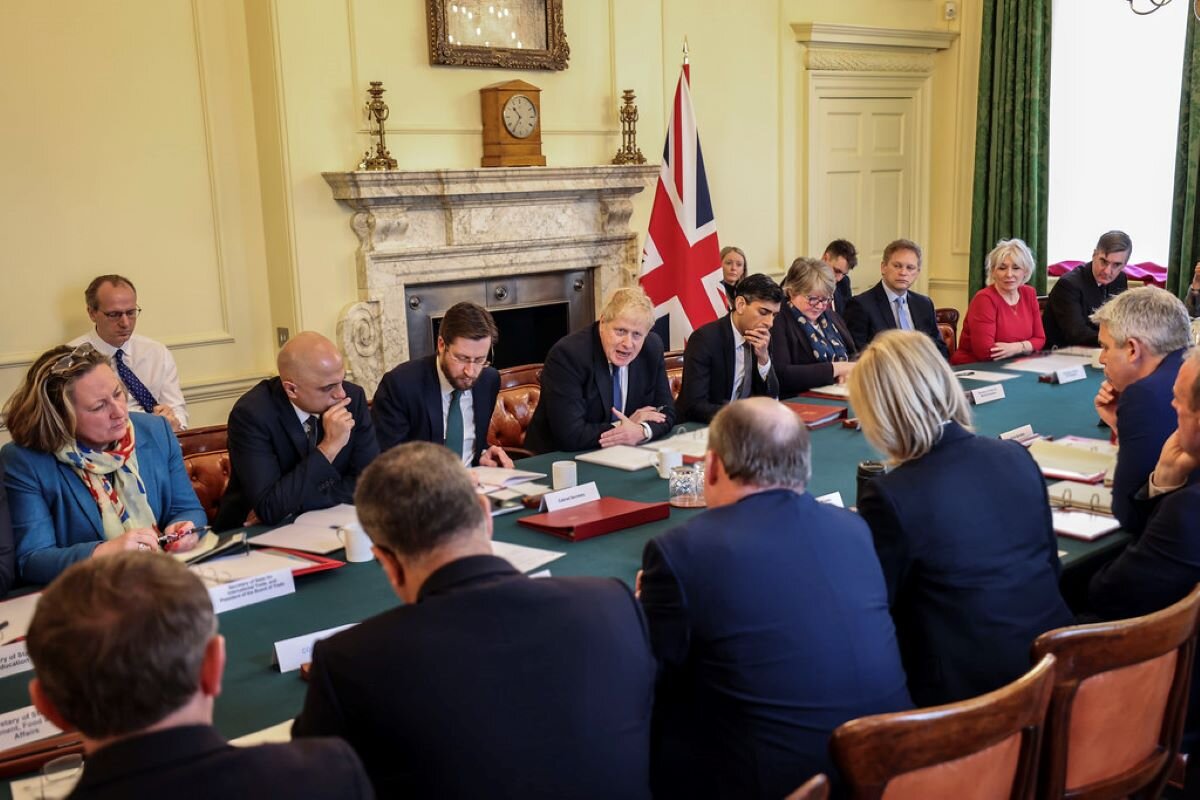 The Prime Minister, Boris Johnson holds a Cabinet meeting in regards to the crisis in Ukraine at 10 Downing Street on 28 Feb 2022. Picture by Tim Hammond via No 10 Downing Street on flickr.