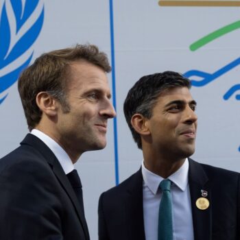 UK Prime Minister Rishi Sunak with French President Emmanuel Macron meet at COP27, where the Bridgetown Initiative was at the forefront of discussions on transforming the international financial system. Photo via Number 10 on flickr.