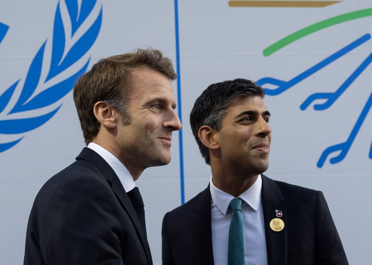 UK Prime Minister Rishi Sunak with French President Emmanuel Macron meet at COP27, where the Bridgetown Initiative was at the forefront of discussions on transforming the international financial system. Photo via Number 10 on flickr.