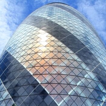 View of the Gherkin in the City of London, the UK's financial centre. Building a Net Zero-Aligned Financial Centre would harness the potential of the UK’s financial sector to drive the net zero transition.