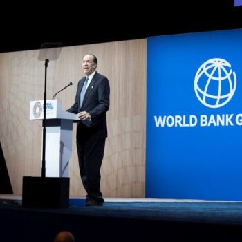 World Bank Group President David Malpass speaks at the 2022 Annual Meetings, where shareholders called on World Bank Group management to produce an evolution roadmap. Photo by World Bank on flickr.