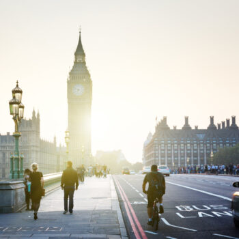 Westminster Bridge at sunset, London, UK