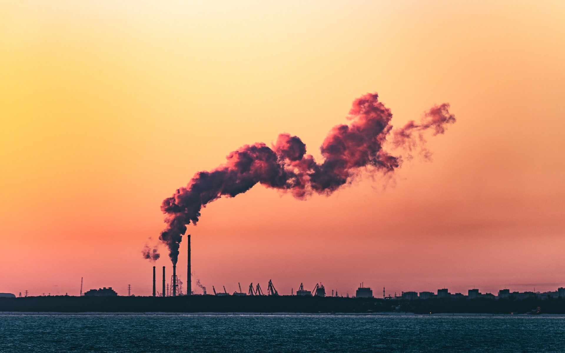 Industry emissions in Gdańsk, Poland. EU Emissions Trading System allowances